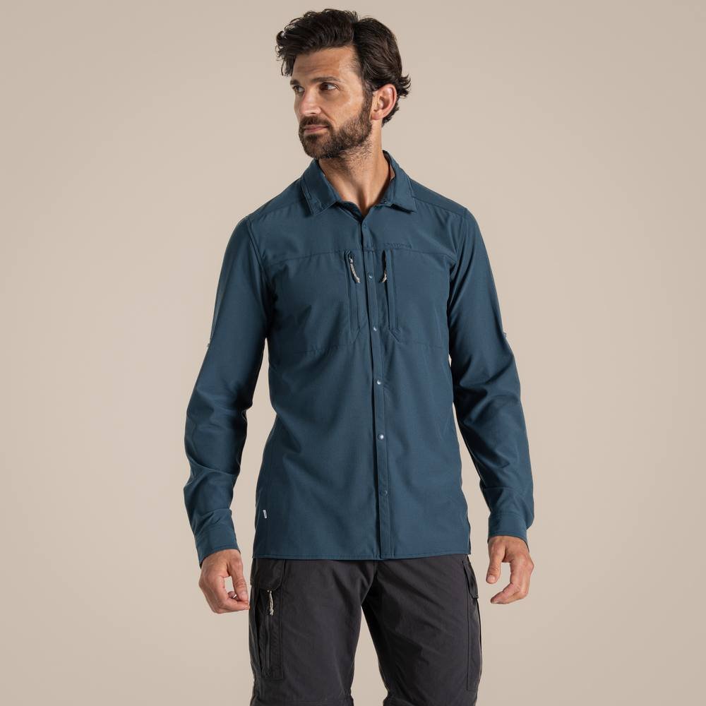 Craghoppers Craghoppers Men's Nosilife Pro' Long Sleeve Shirt in Blue - 2
