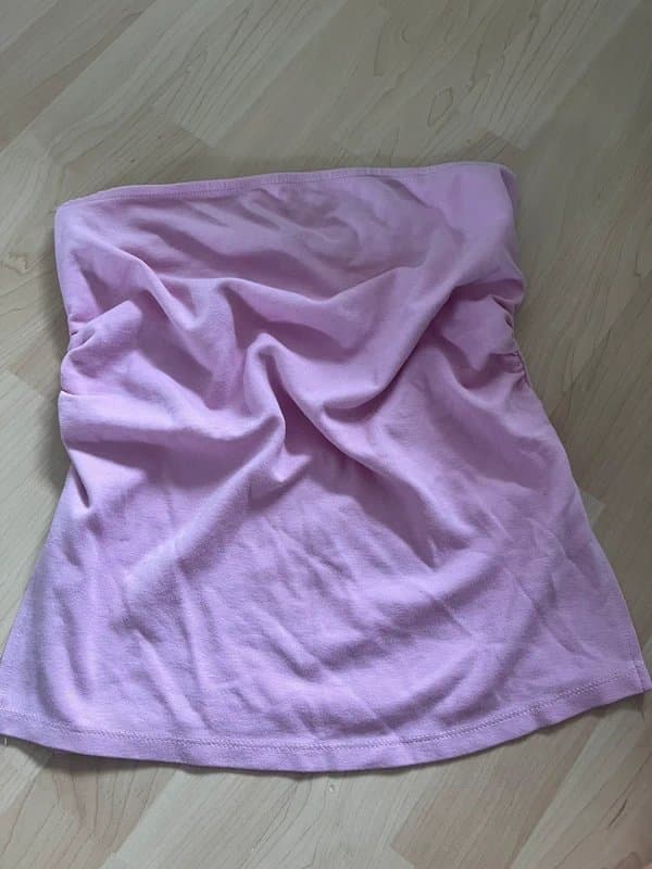 Bershka Bershka Pink Strapless Ruched Top