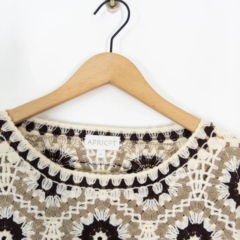 Apricot Apricot Crochet Cropped Jumper Size S 8 10 NEW Cream Beige Summer Boho RRP £35