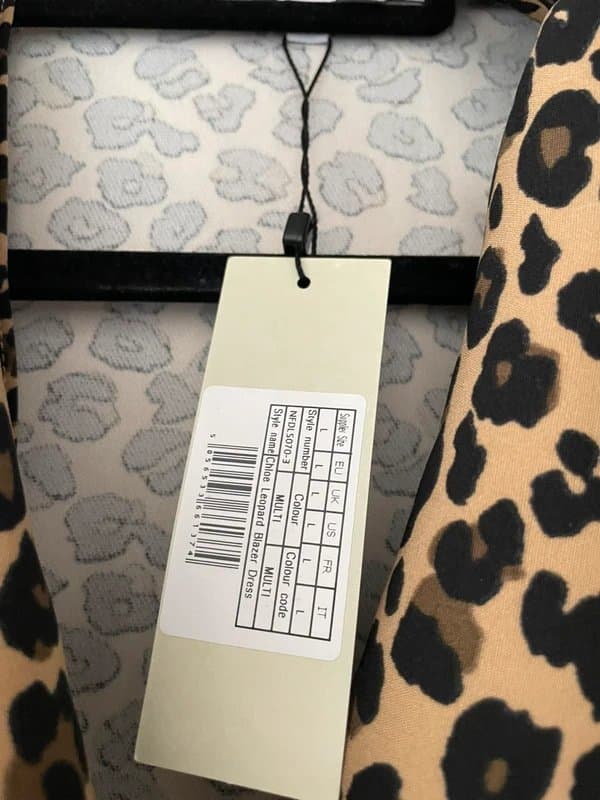 Never Fully Dressed NFD blazer style leopard print wrap dress