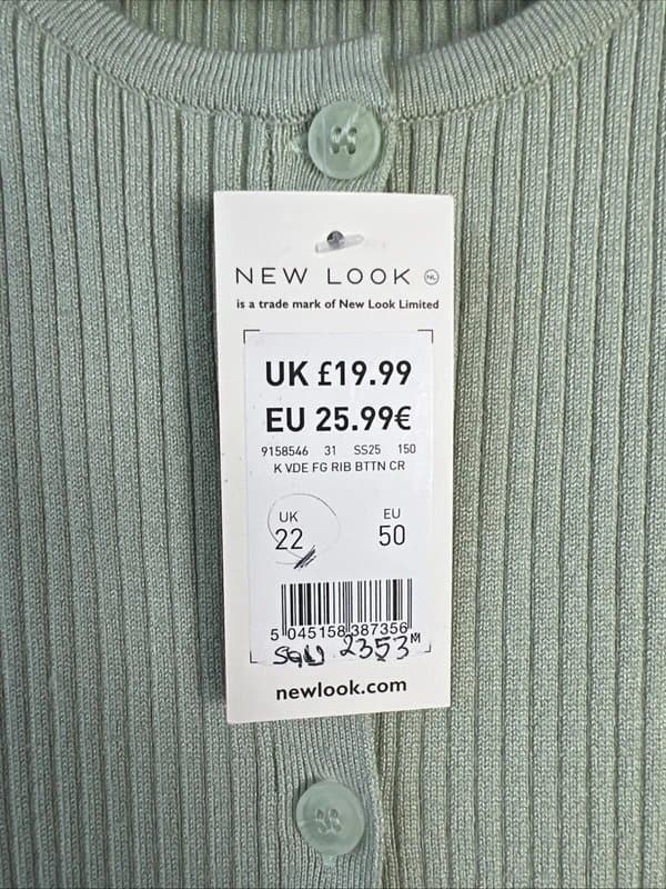 New Look New look  - sleveless knit top - size 22 - green