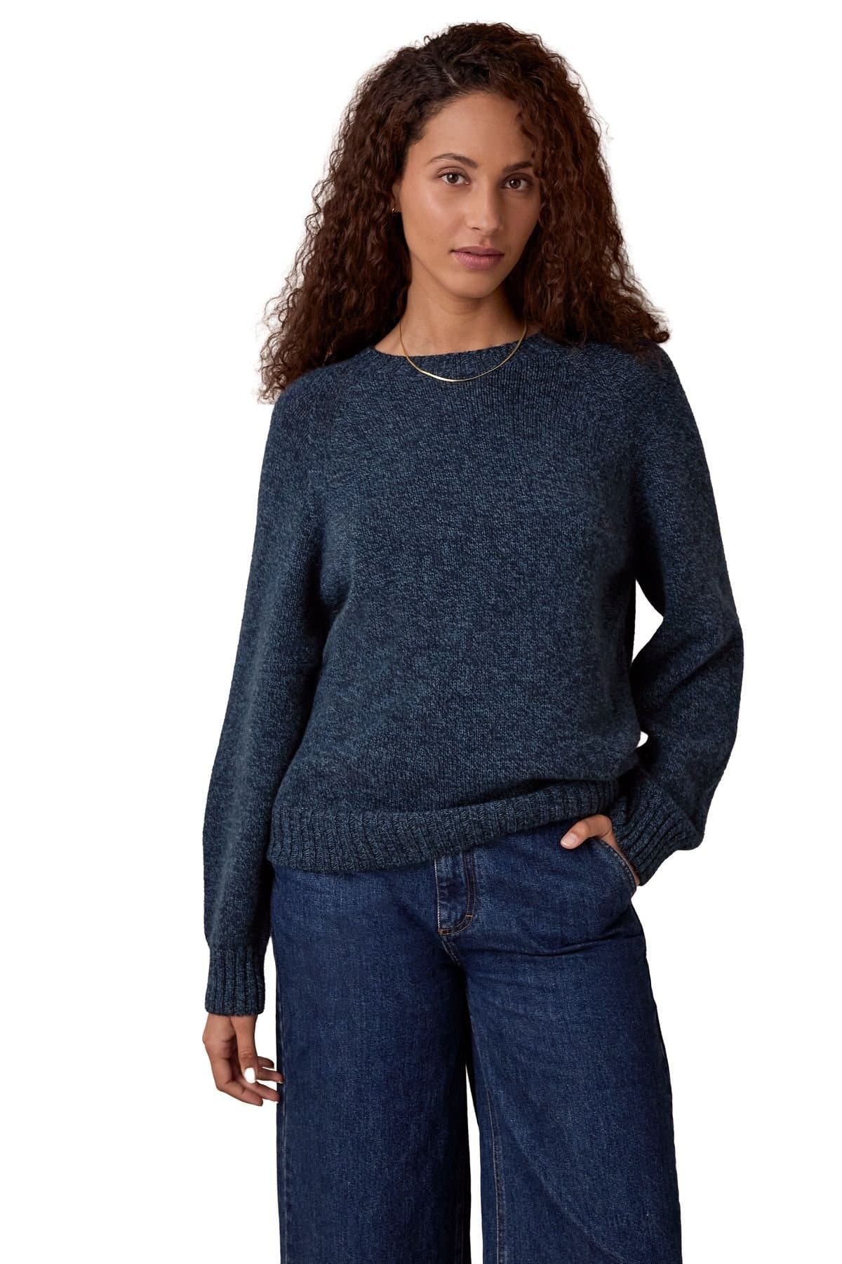 Celtic & Co Celtic & Co Women's Supersoft Weekend Crew Neck Sweater in Dark Blue