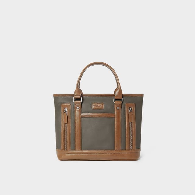 OSPREY LONDON OSPREY LONDON Men's The Frontline Small Waxed Canvas & Leather Workbag in Khaki - 2
