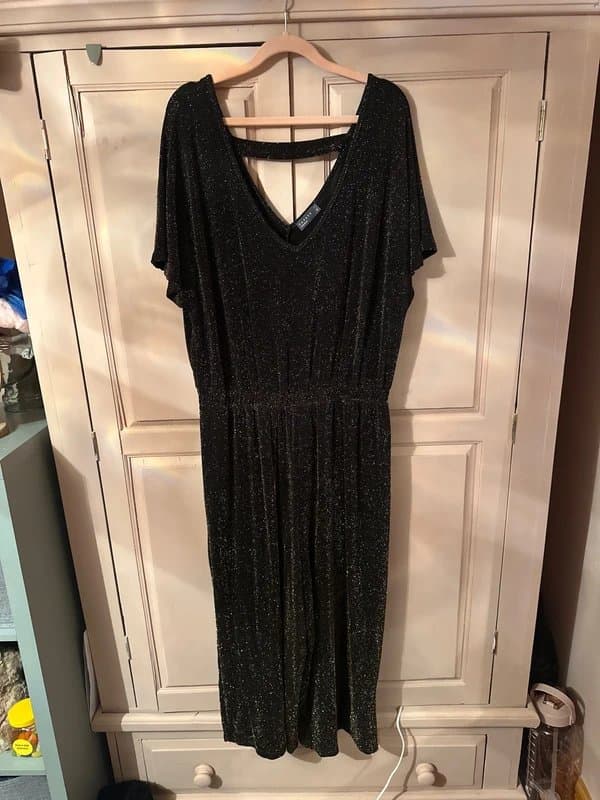 Papaya Gorgeous Gold Sparkly Jumpsuit. Size 18. Party!