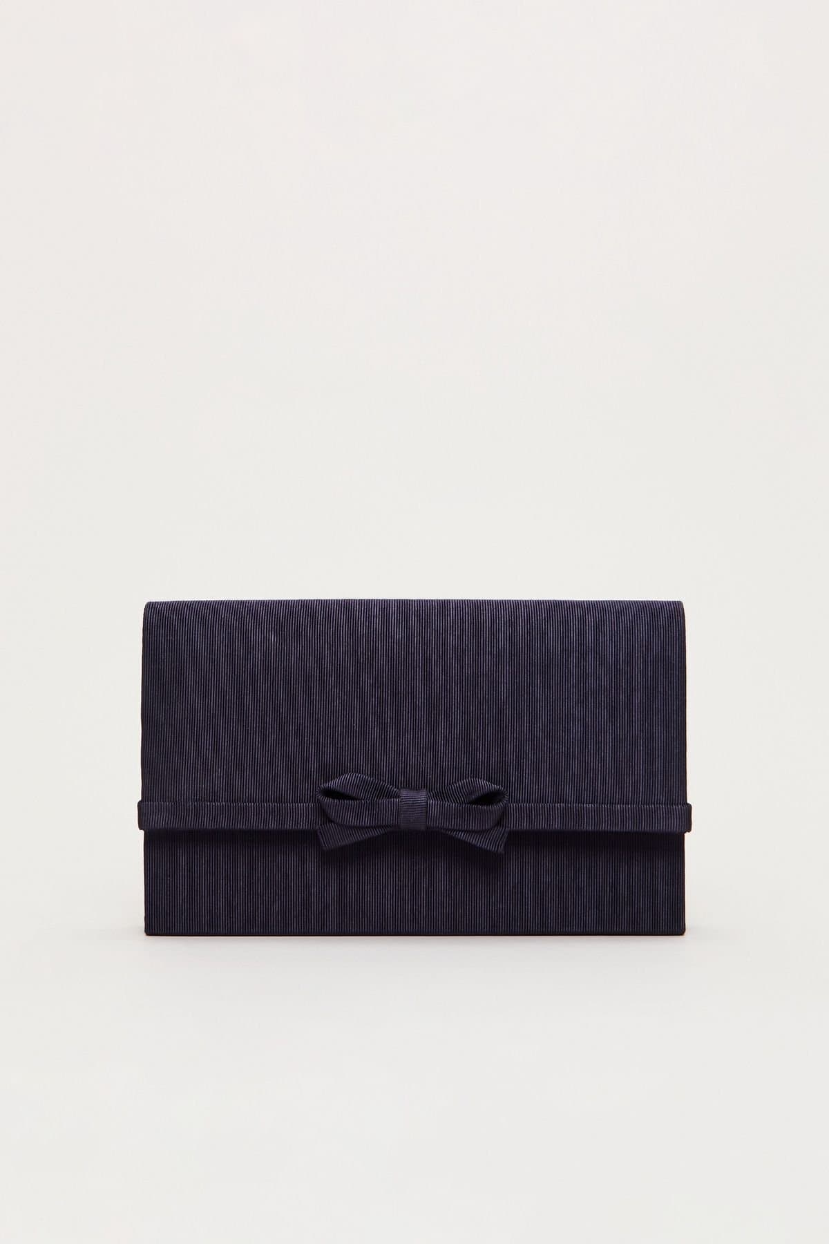Phase Eight Phase Eight Dark Navy Bow Detail Chain Clutch Bag