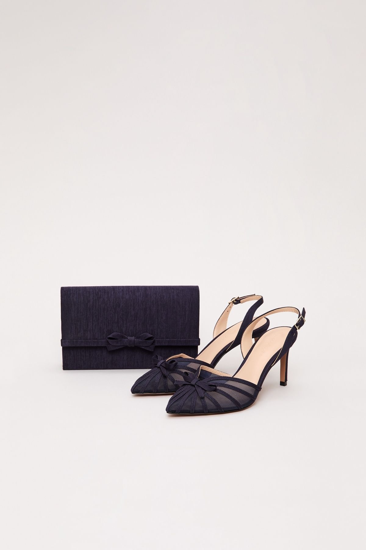 Phase Eight Phase Eight Women's Bow Detail Chain Clutch Bag in Dark Navy - 3