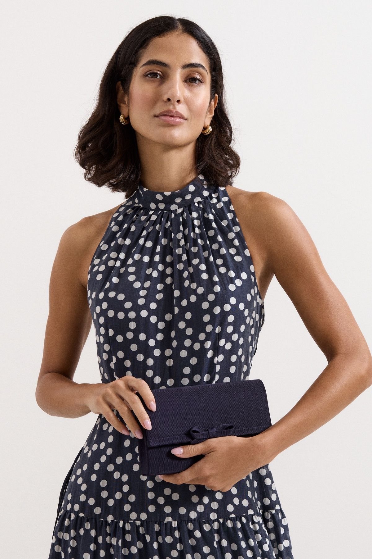 Phase Eight Phase Eight Women's Bow Detail Chain Clutch Bag in Dark Navy - 4