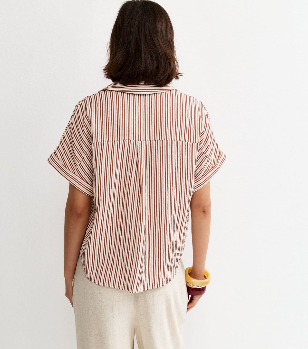 New Look Women's Red Seersucker Stripe Shirt New Look - 4