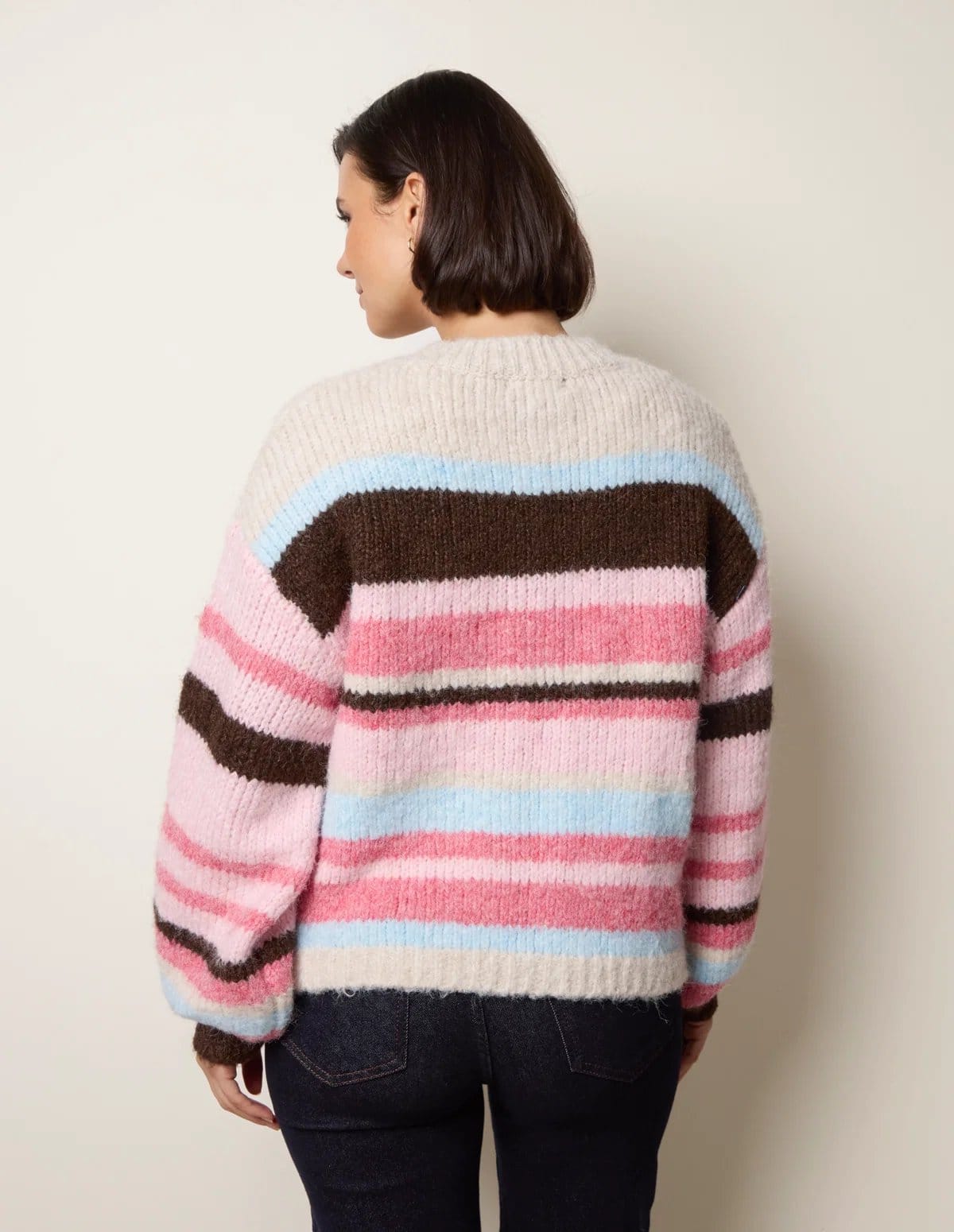 Blue Vanilla Striped Knit Cardigan - 4