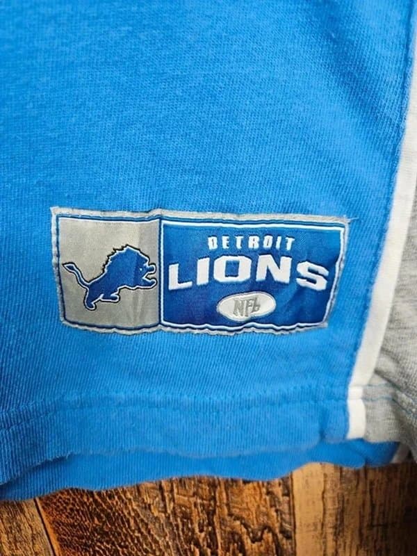NFL NFL Detroit Lions Sweatshirt - Blue Grey Logo - Lightweight American Sportswear