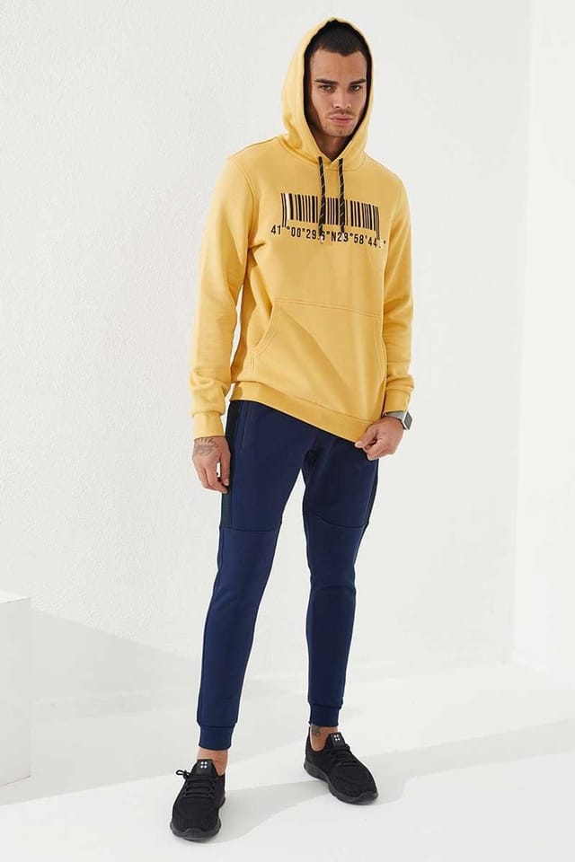 Tommy Life Tommy Life Men's Printed Hooded Sweatshirt in Amber - 2