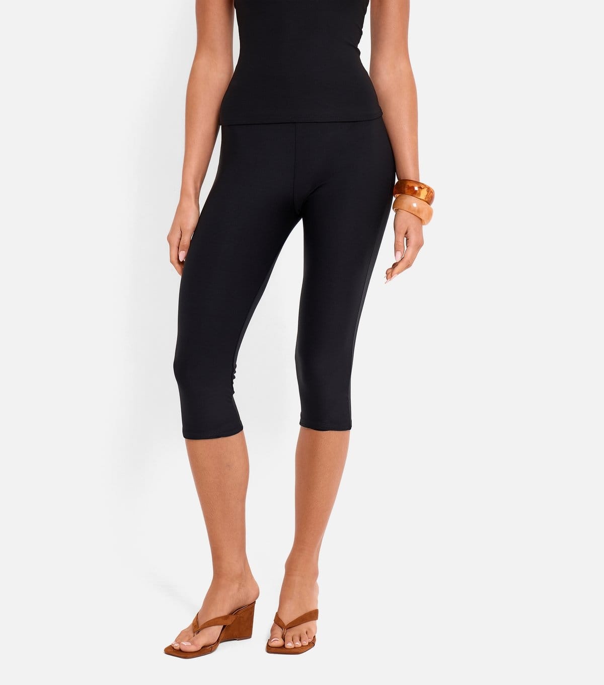 Public Desire Women's Black High Waist Capri Trousers Public Desire New Look - 4