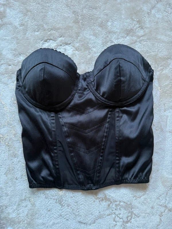 ASOS ASOS black corset top bustier boned size 8