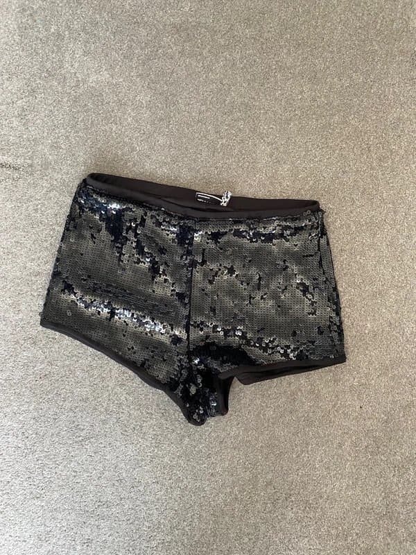 ASOS Design Disco party sequin shorts in black