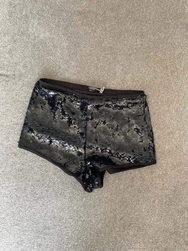 ASOS Design Disco party sequin shorts in black - 1