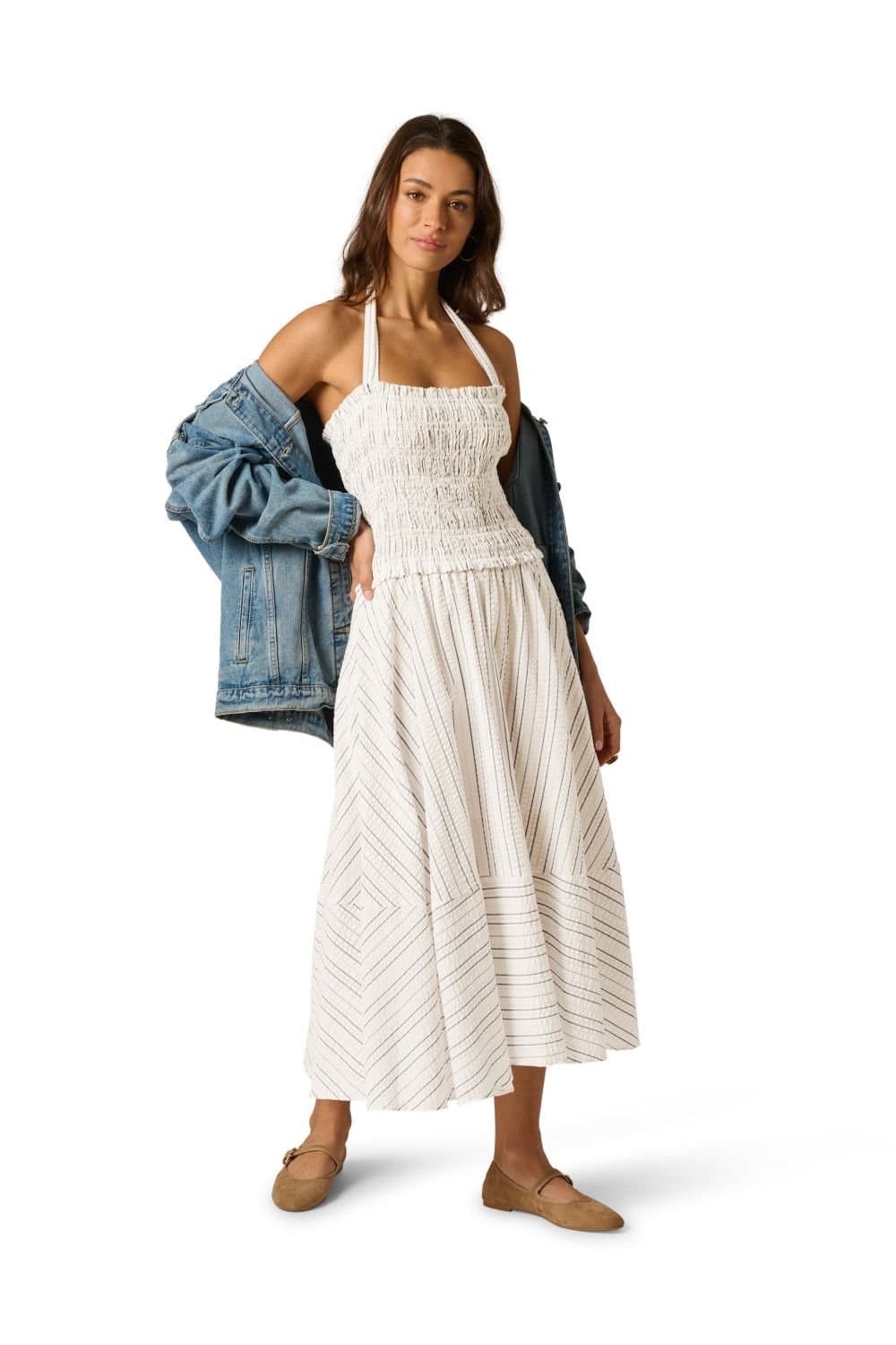 Adrianna by Adrianna Papell Adrianna by Adrianna Papell Women's Smocked Midi Dress in Ivory