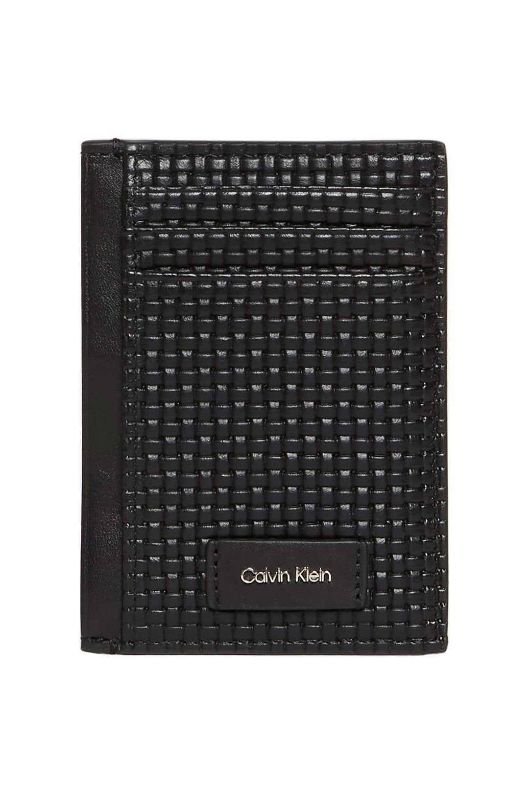Calvin Klein Calvin Klein Men's Boxed Embossed Woven Card Holder Black