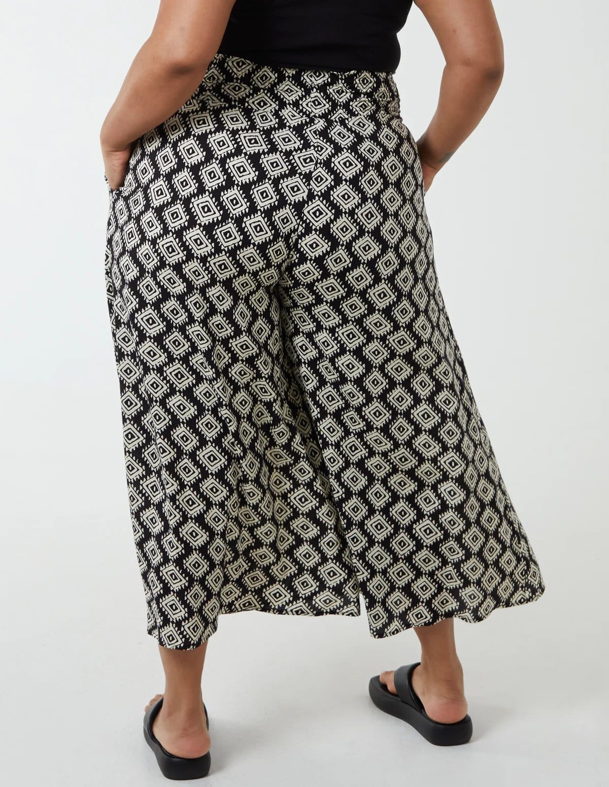 Blue Vanilla Curve Shirred Wide Leg Trousers - 4
