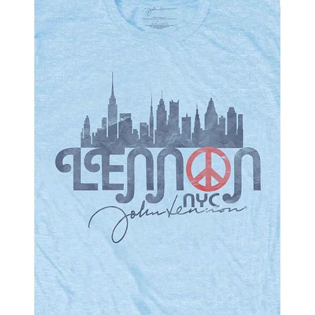 John Lennon John Lennon Men's NYC Skyline Cotton T-Shirt in Light Blue - 3