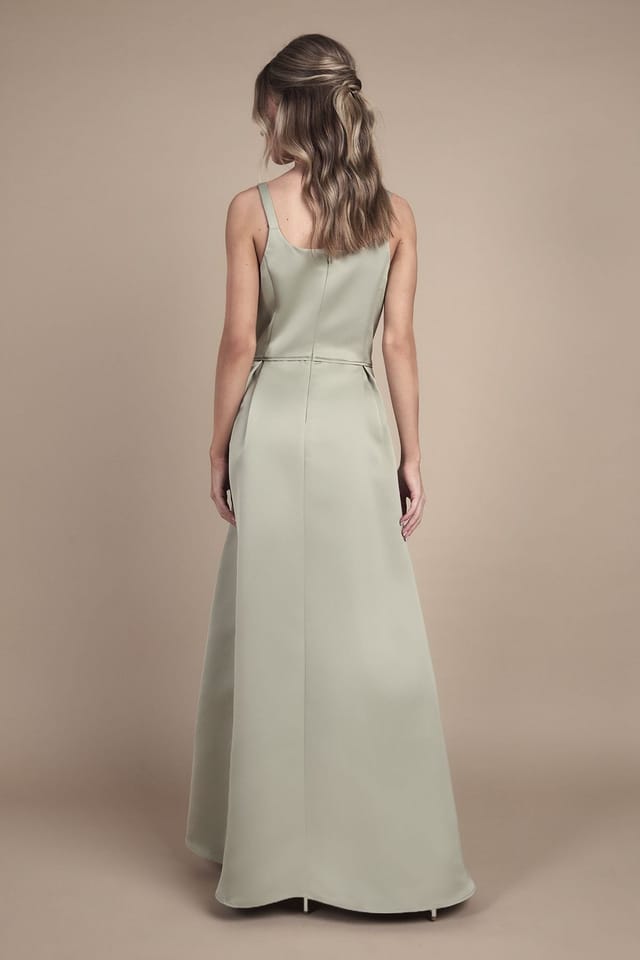 Coast Coast Women's Teen Structured Satin Full Skirted Bridesmaid Dress in Sage - 3