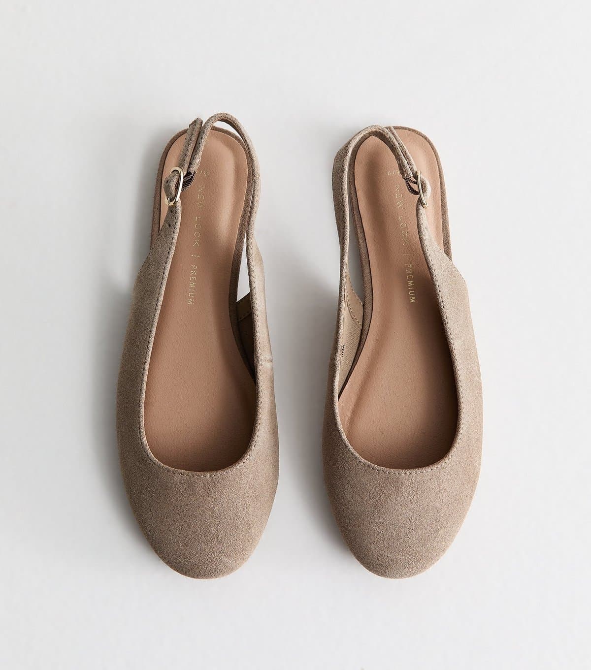 New Look Women's Premium Real Leather Light Brown Suede Slingback Pumps New Look