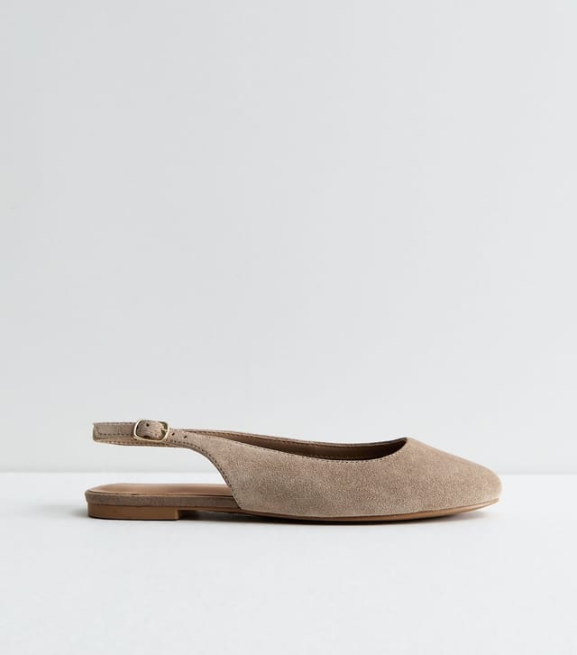 New Look Women's Premium Real Leather Light Brown Suede Slingback Pumps New Look - 3