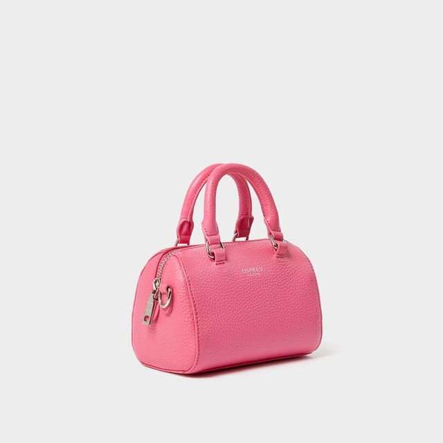 OSPREY LONDON OSPREY LONDON Women's The Madison Mini Leather Barrel Bag in Cerise - 2