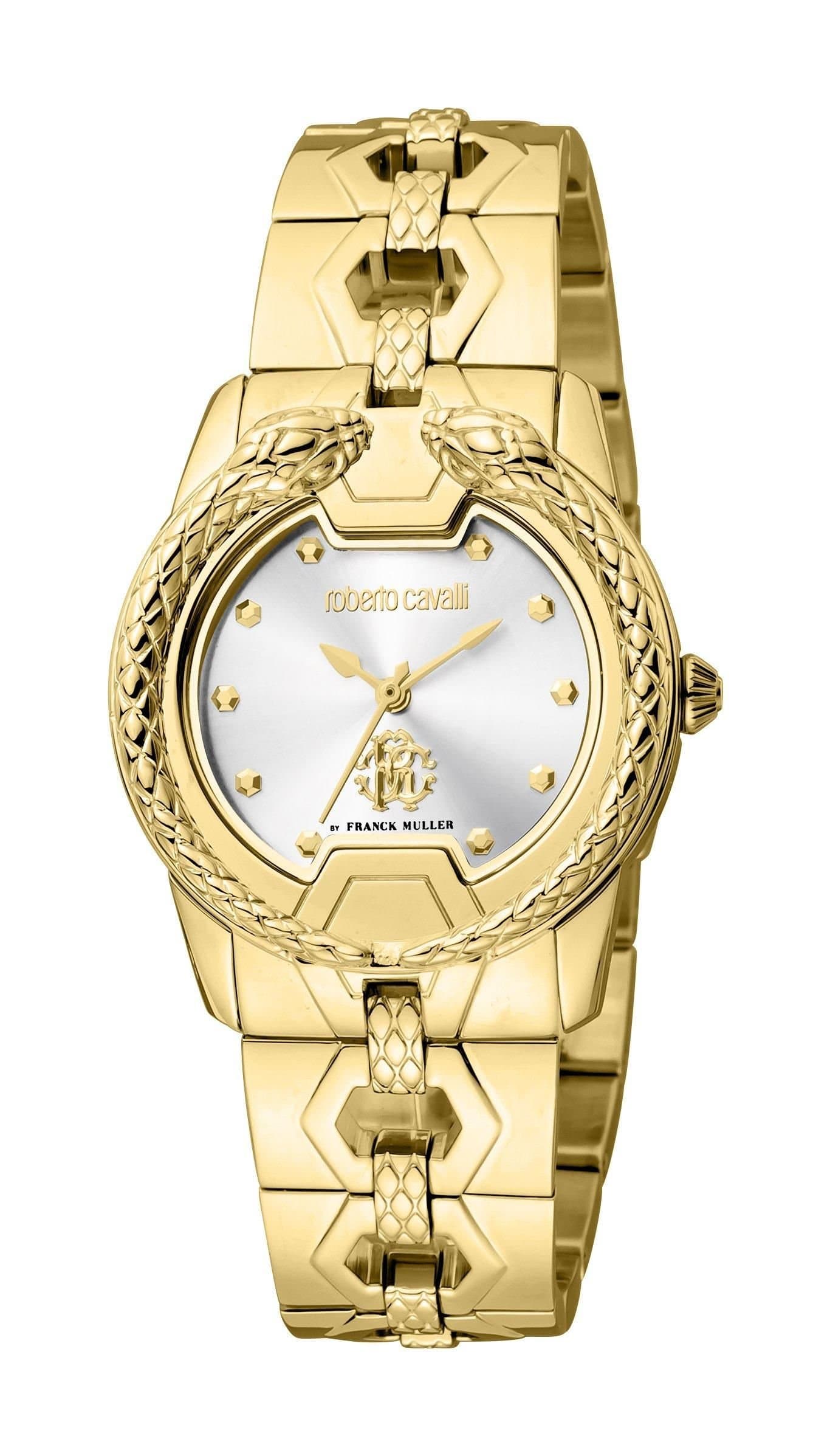 Roberto Cavalli by Franck Muller Roberto Cavalli by Franck Muller Women's Silver Dial Stainless Steel Watch in Gold