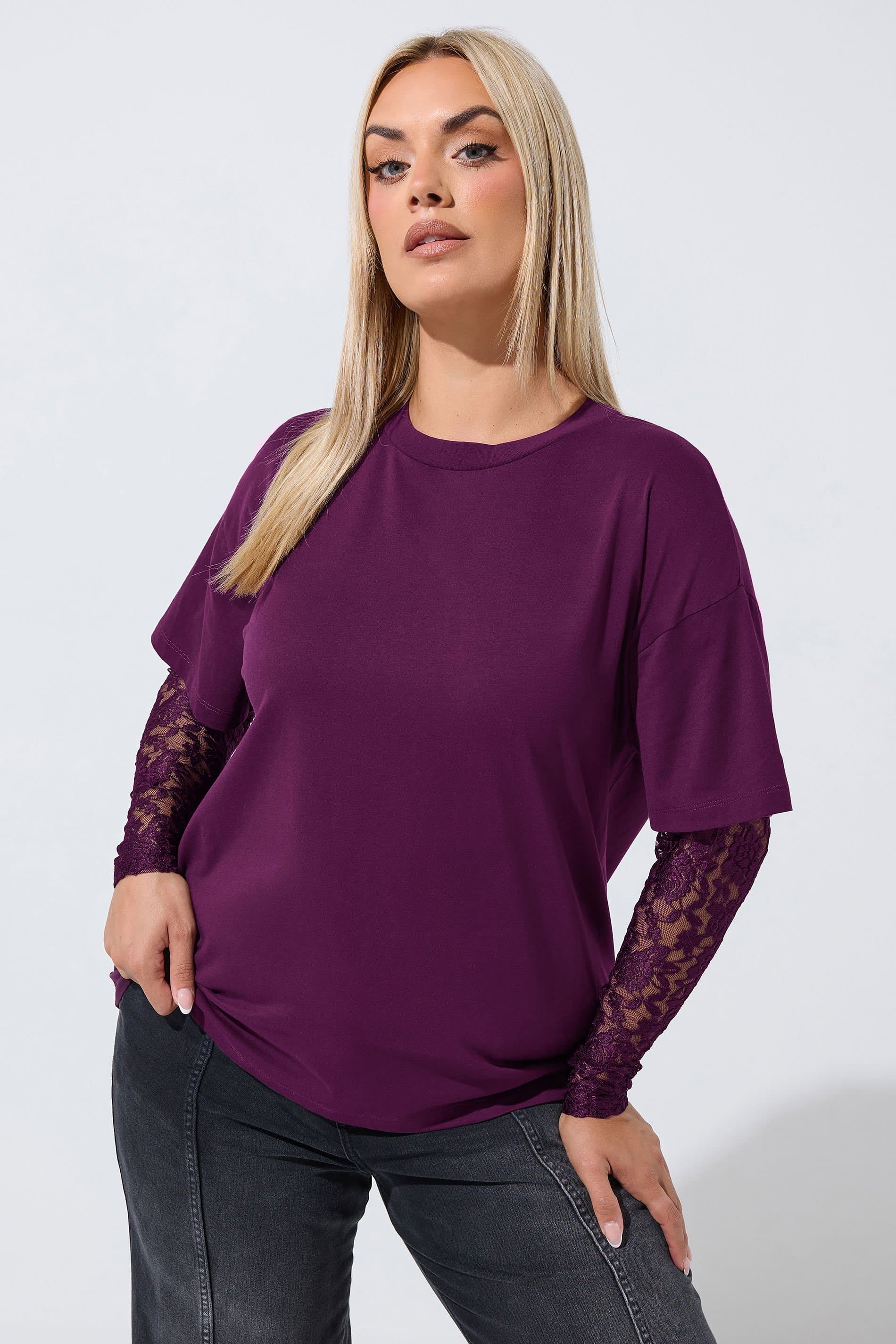 Limited Collection Plus Size Purple Sleeve Top
