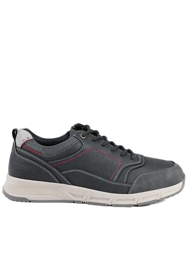 Pavers Pavers Men's Wide Fit Lace Up Shoes With Grip Sole in Black - 2