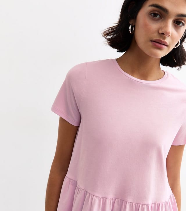 New Look Women's Pink Peplum Hem Jersey Top New Look - 2