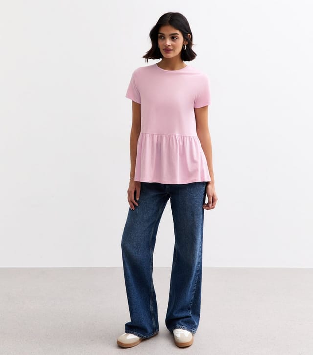 New Look Women's Pink Peplum Hem Jersey Top New Look - 3