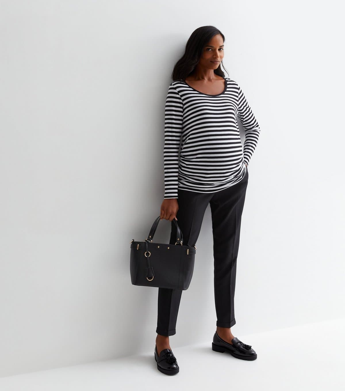 New Look Women's Maternity Black Over Bump Slim Stretch Trousers New Look