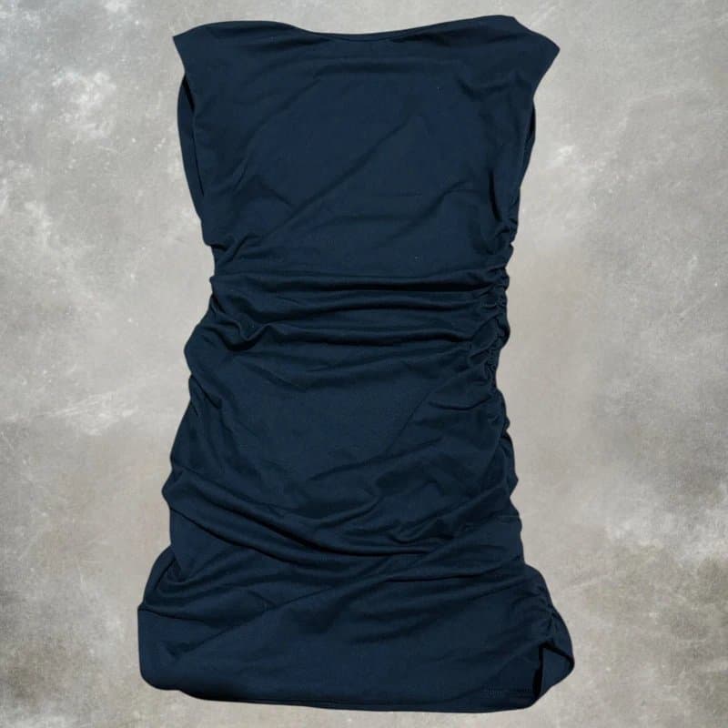 The Unbranded Brand black bodycon dress open back ruched stretchy womens mini dress brand new uk 8/10