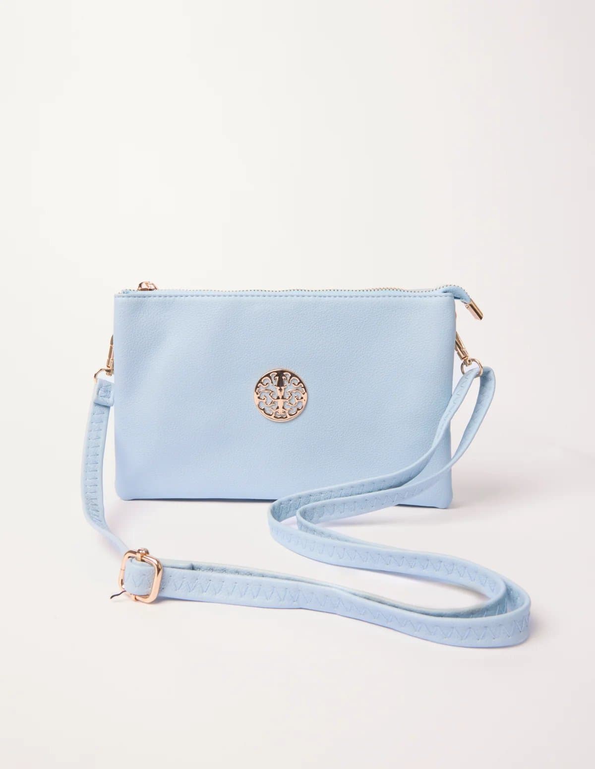 Blue Vanilla Clutch With Detachable Strap