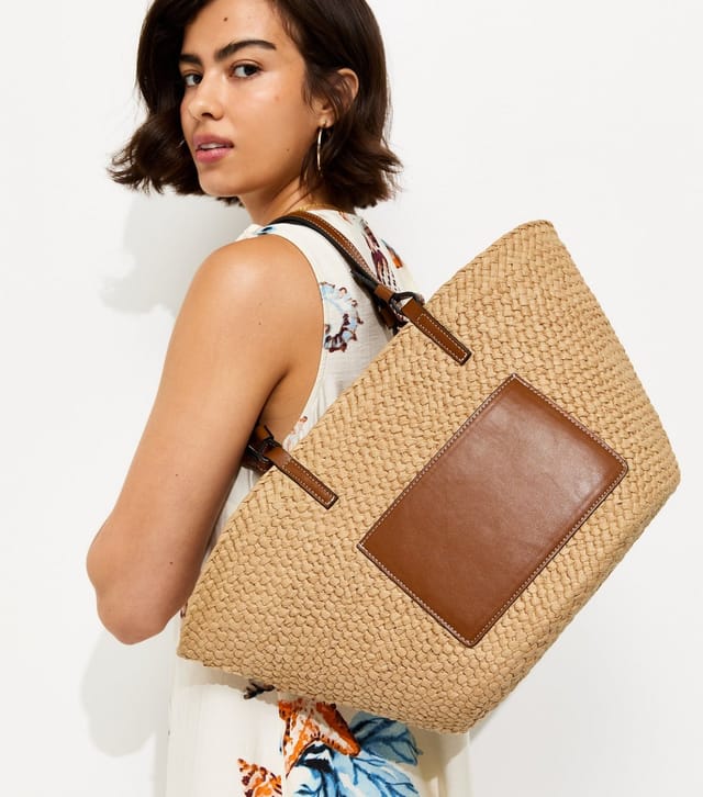 New Look Stone Woven Pocket Straw Basket Bag New Look - 2