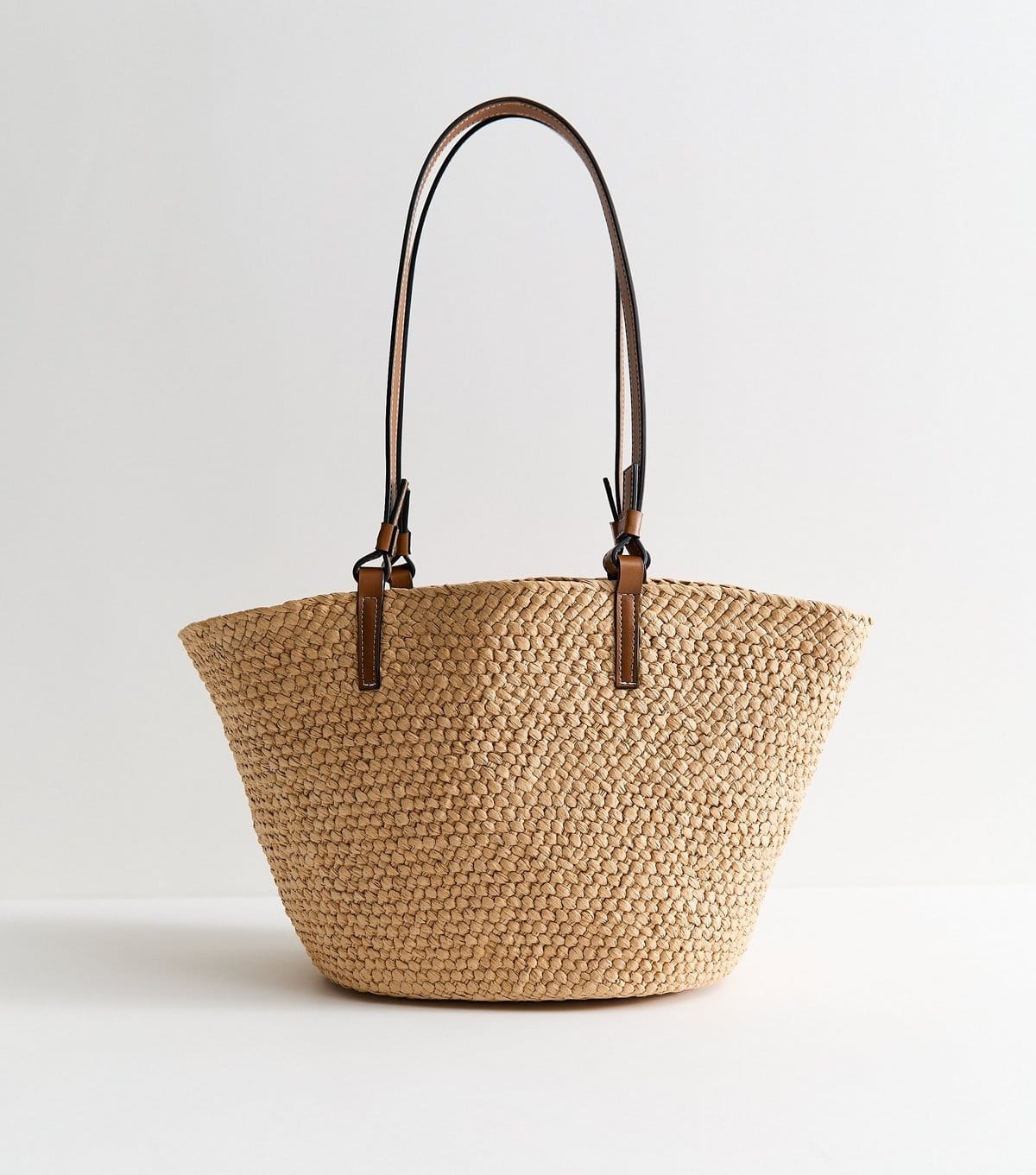 New Look Stone Woven Pocket Straw Basket Bag New Look - 4