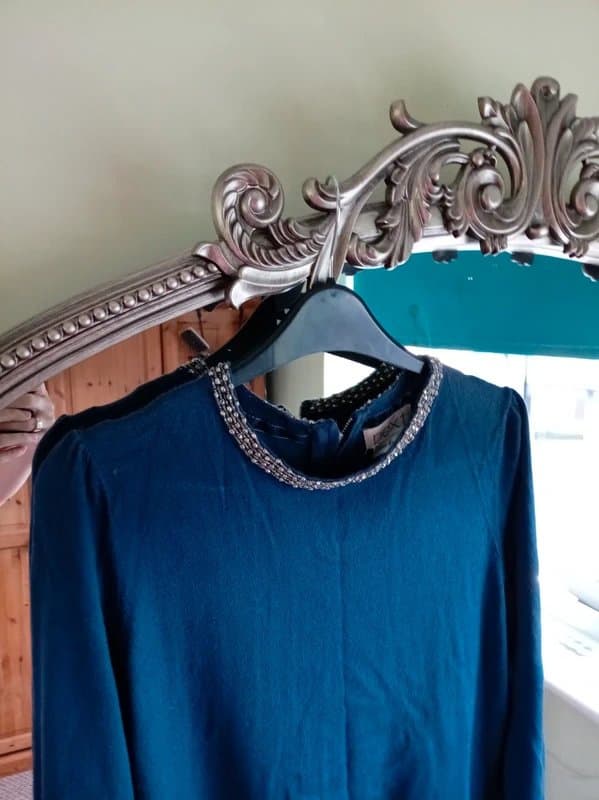 Next Next size 10 navy blue soft knitted embellished collar jumper