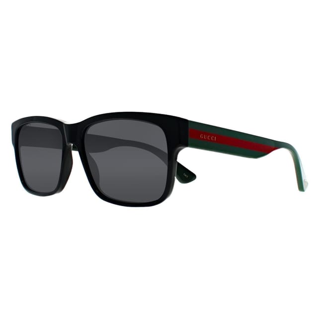 Gucci Gucci Men's Rectangle Black Green Red Grey Sunglasses - 2