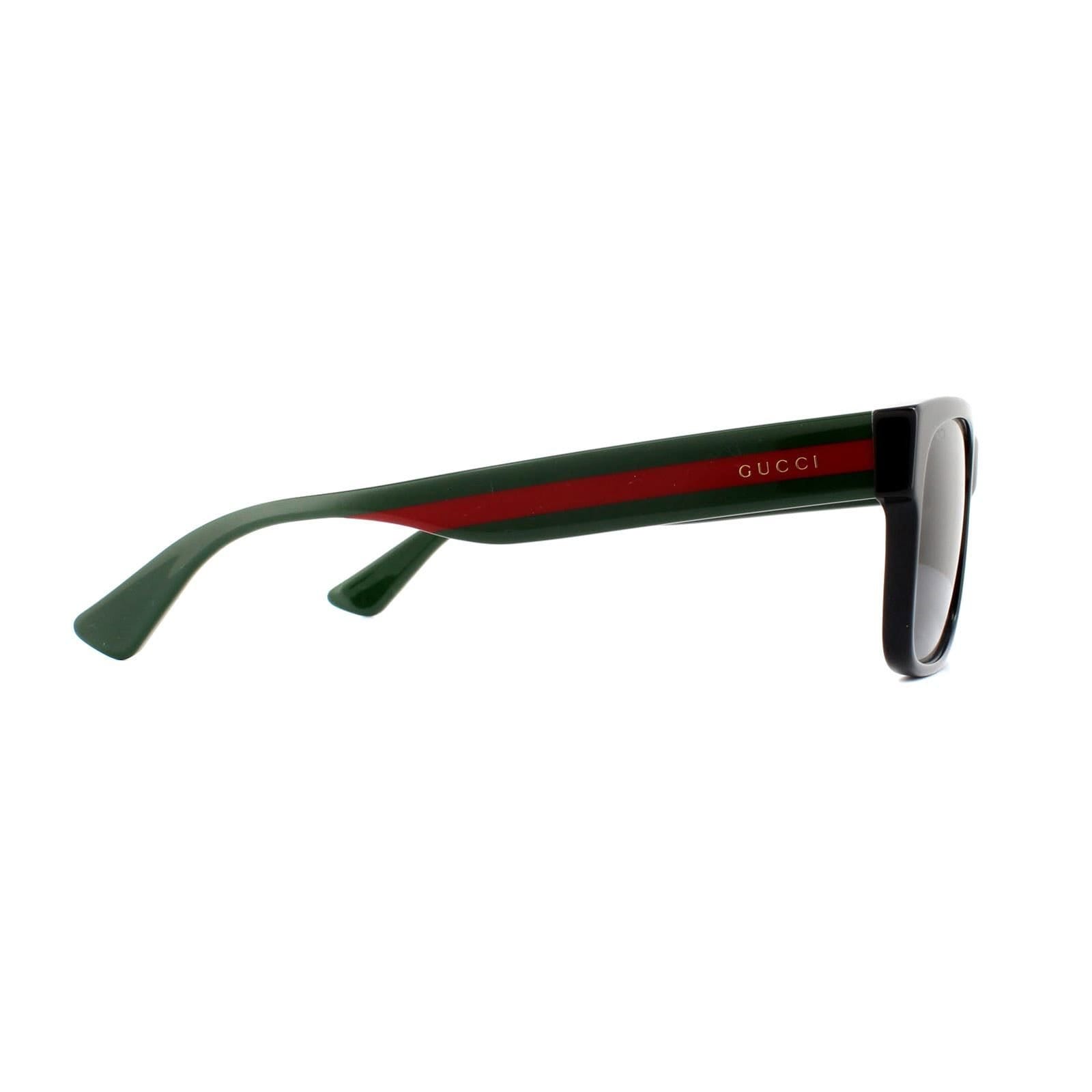 Gucci Gucci Men's Rectangle Black Green Red Grey Sunglasses - 4