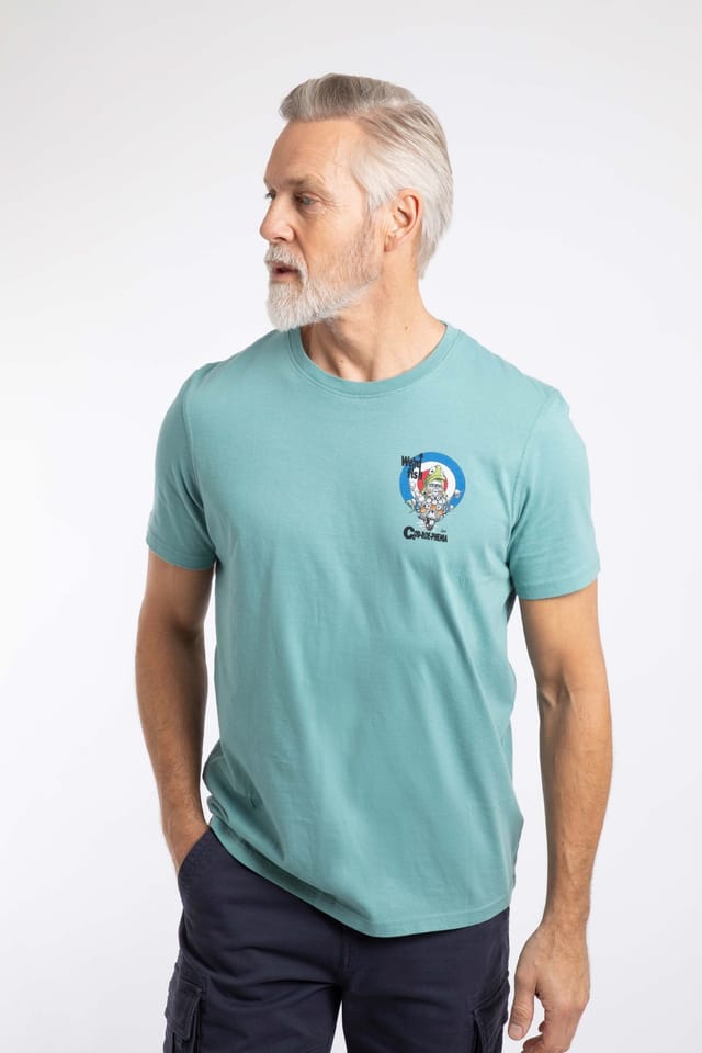 Weird Fish Weird Fish Men's Codroephenia Artist T-Shirt in Duck Egg Blue - 3