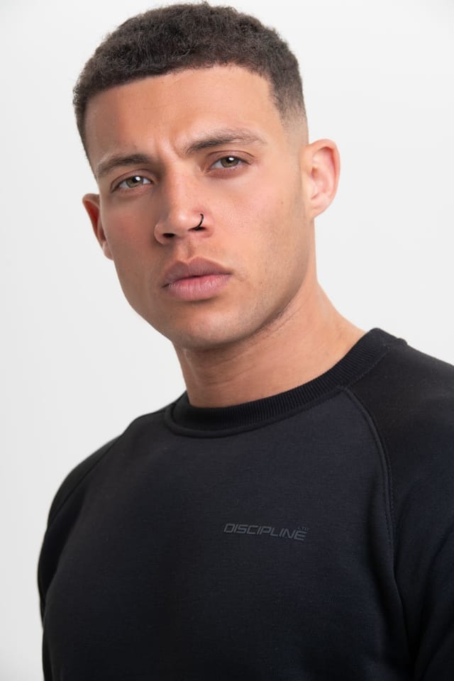 Discipline 365 Discipline 365 Men's Discipline Crew Neck Sweatshirt with Embroidery in Black - 3