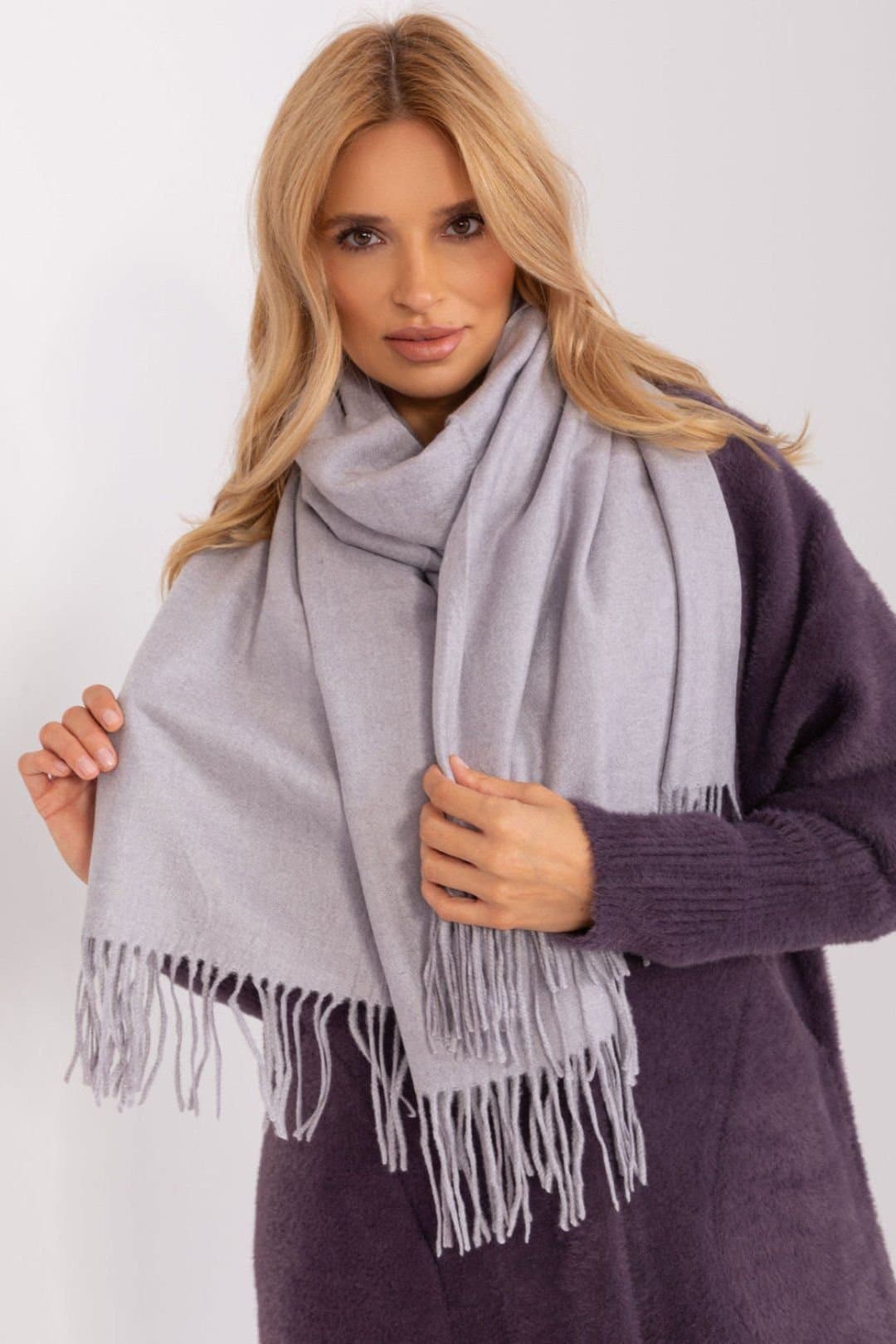 Love Lace Love Lace Women's Warm Long Winter Scarf with Decorative Tassels for Daily Use in Violet