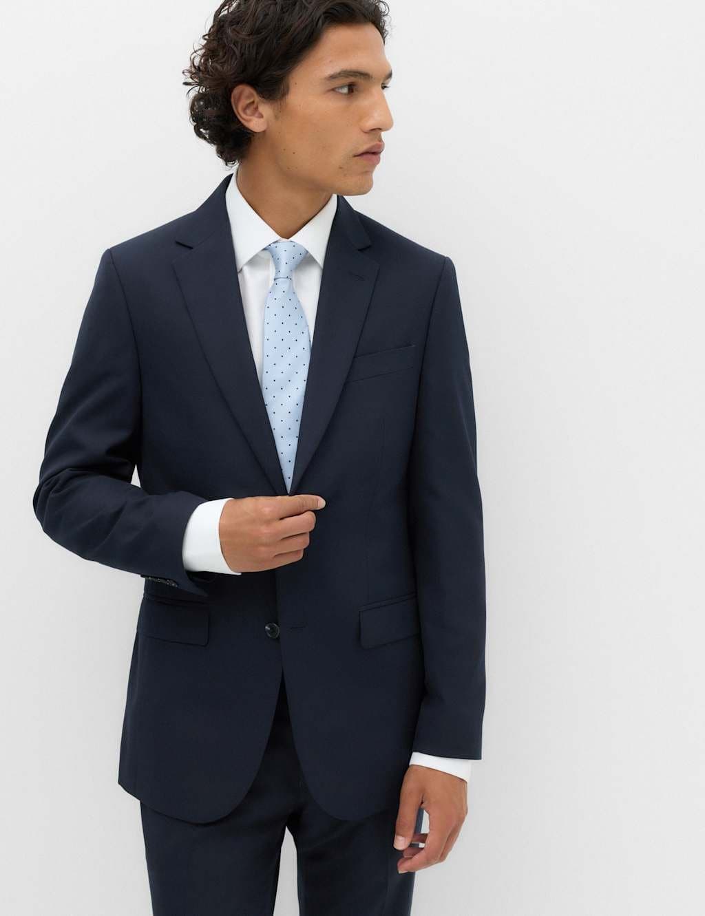Marks & Spencer M&S Tailored Fit Textured Jacket Navy