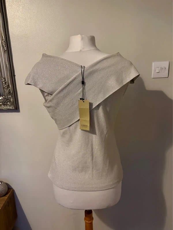 Coast BNWT Coast silver Bardot off the shoulder top - size 12