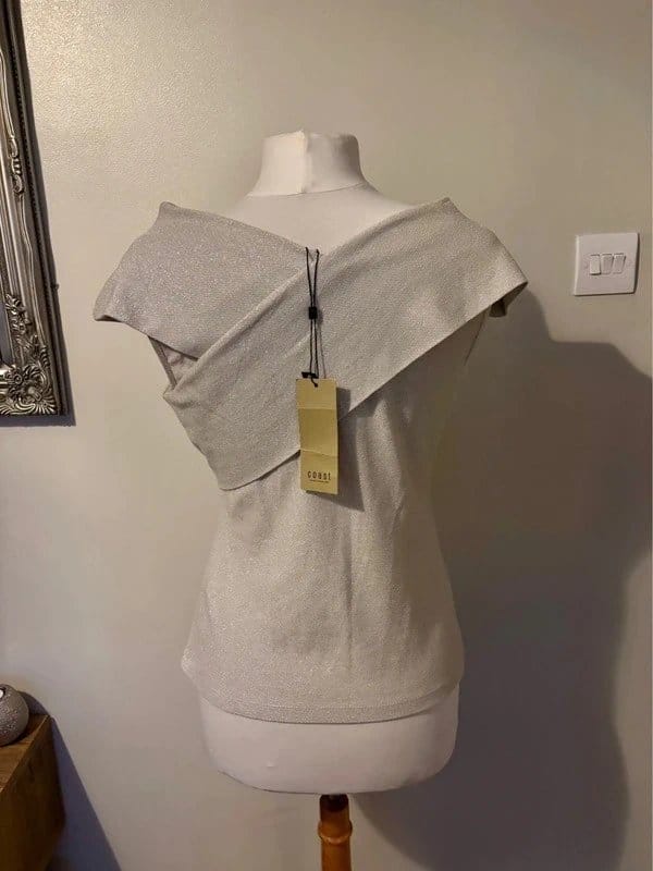 Coast Silver Bardot Off-The-Shoulder Top