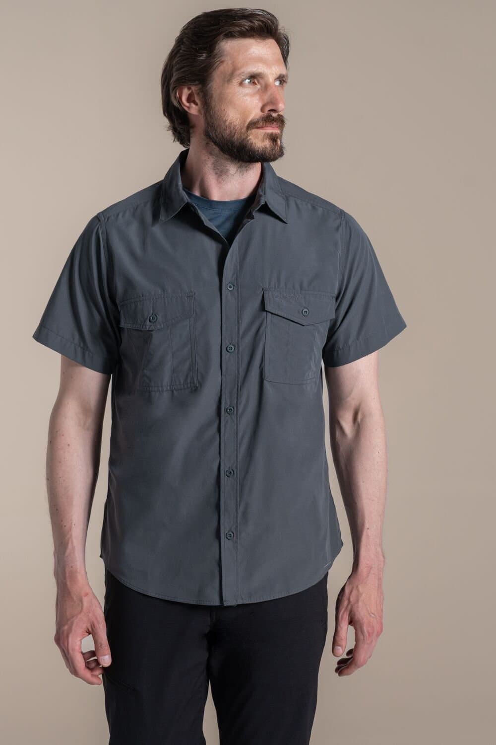Craghoppers Craghoppers Dark Grey Short Sleeved Anti-Insect Shirt