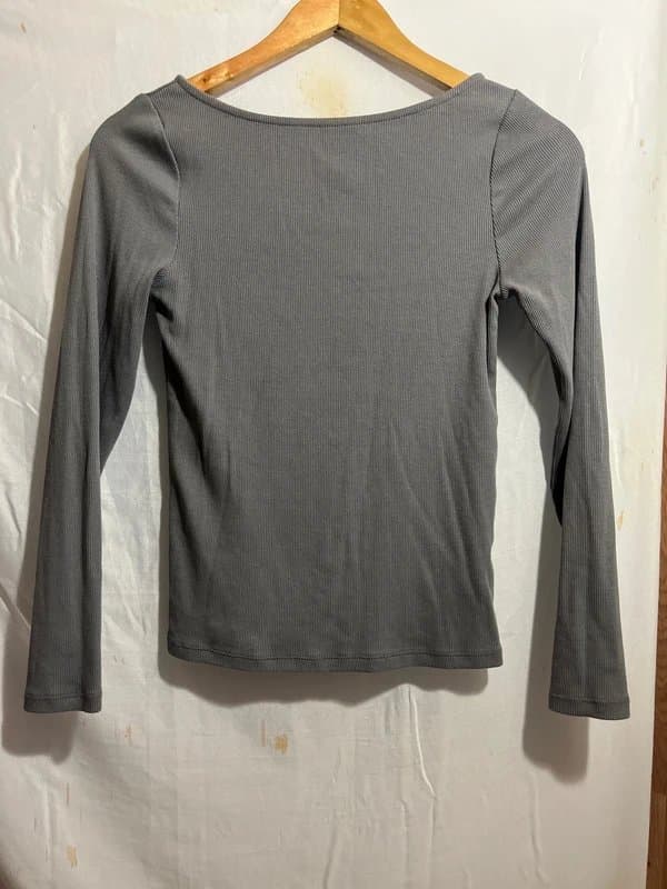 New Look New Look Grey Ribbed Long Sleeve size UK10 (583)