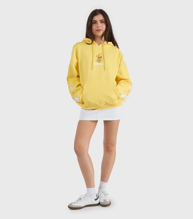 Skinnydip Women's Bright Yellow Disney Winnie the Pooh Printed Hoodie Skinnydip New Look - 3