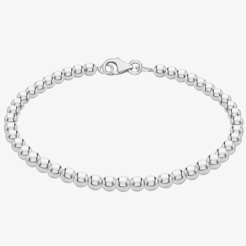 T.H.Baker T.H.Baker Women's Sterling Silver 19cm Bead Bracelet 8.27.2062 - 1